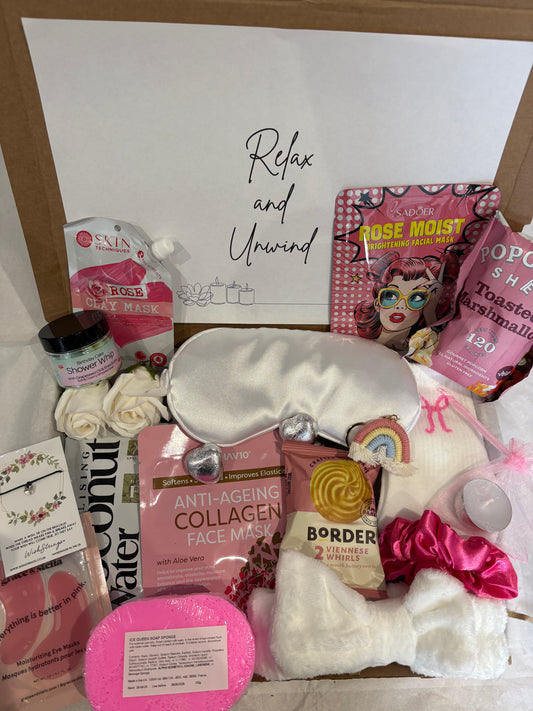 Relax & Unwind Pamper Hamper in Pink