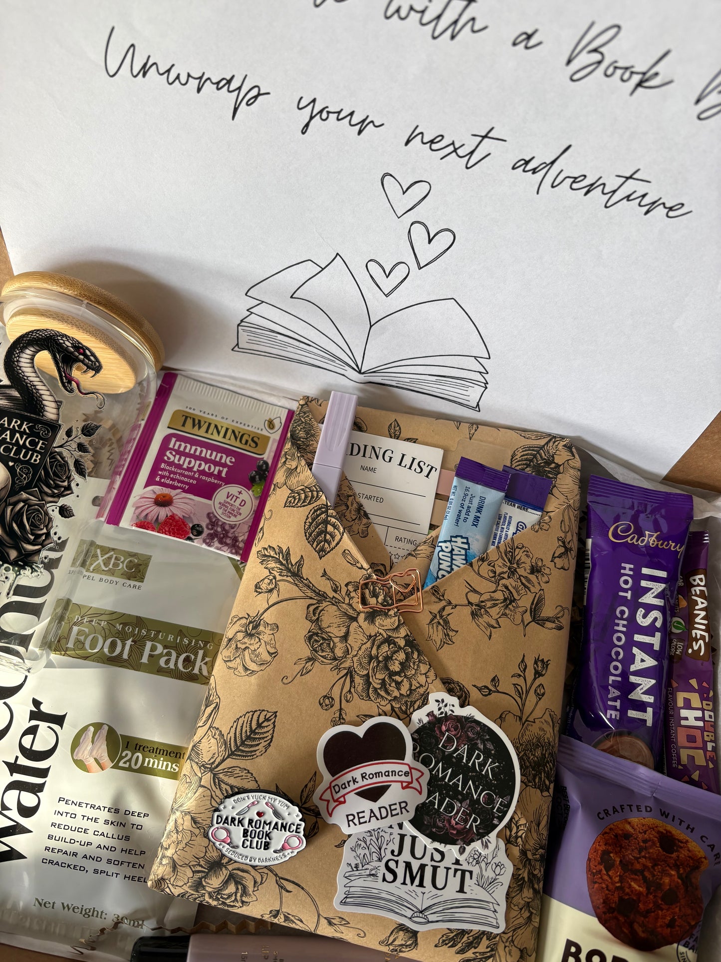 Dark Romance Blind Date With A Book Box And Glass