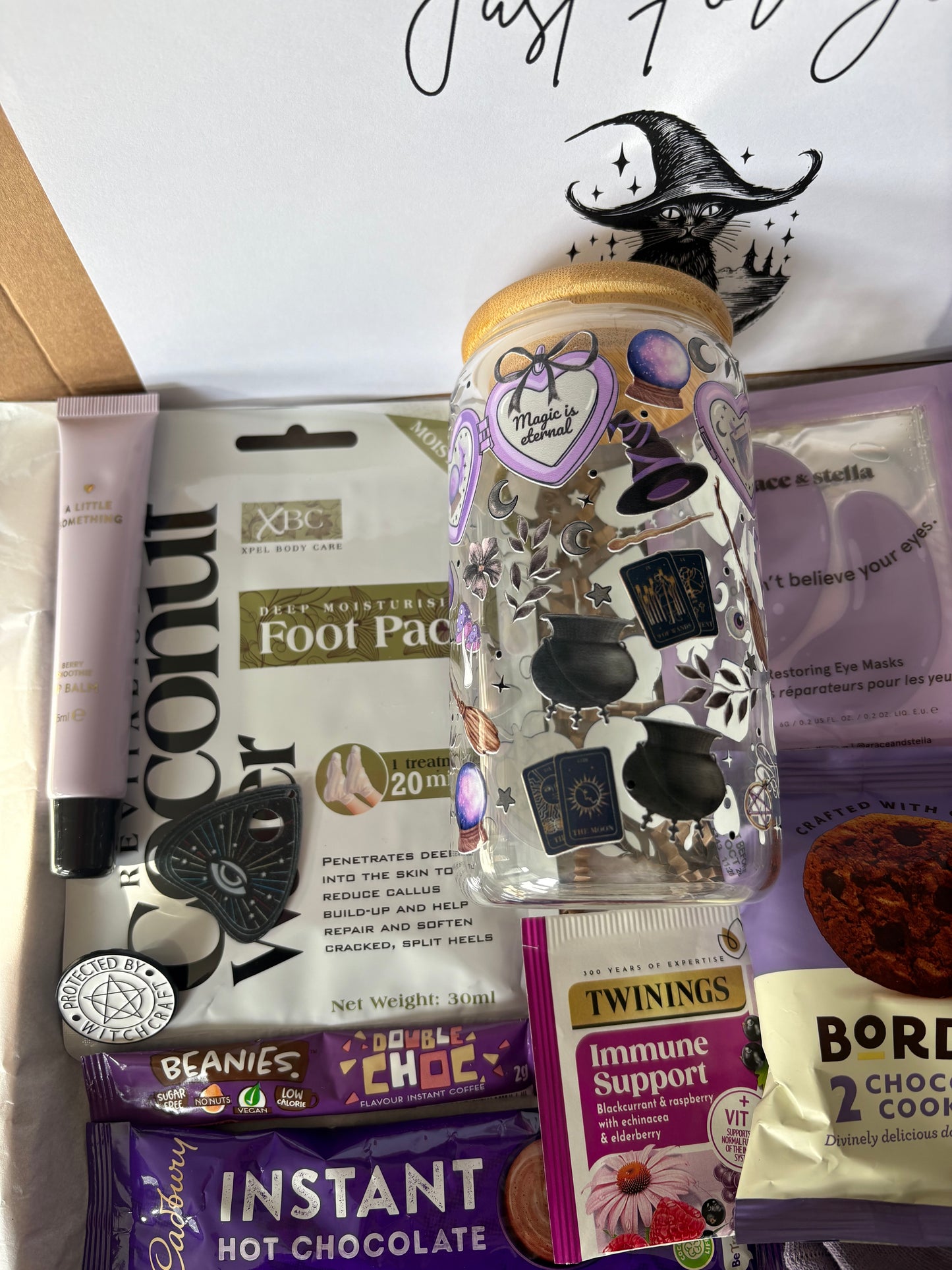 Witch Pamper Hamper And Glass Gift