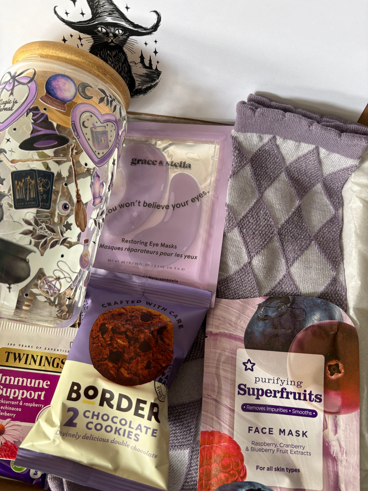 Witch Pamper Hamper And Glass Gift