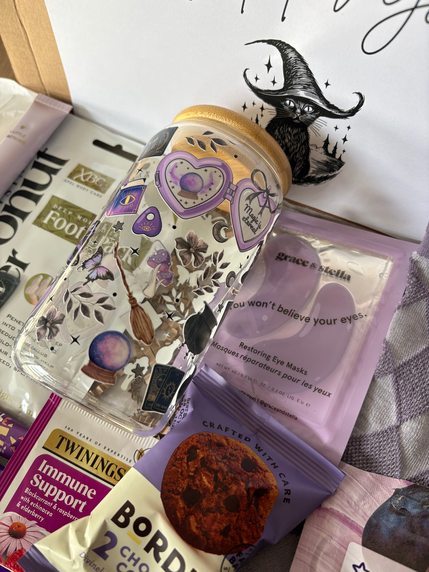 Witch Pamper Hamper And Glass Gift