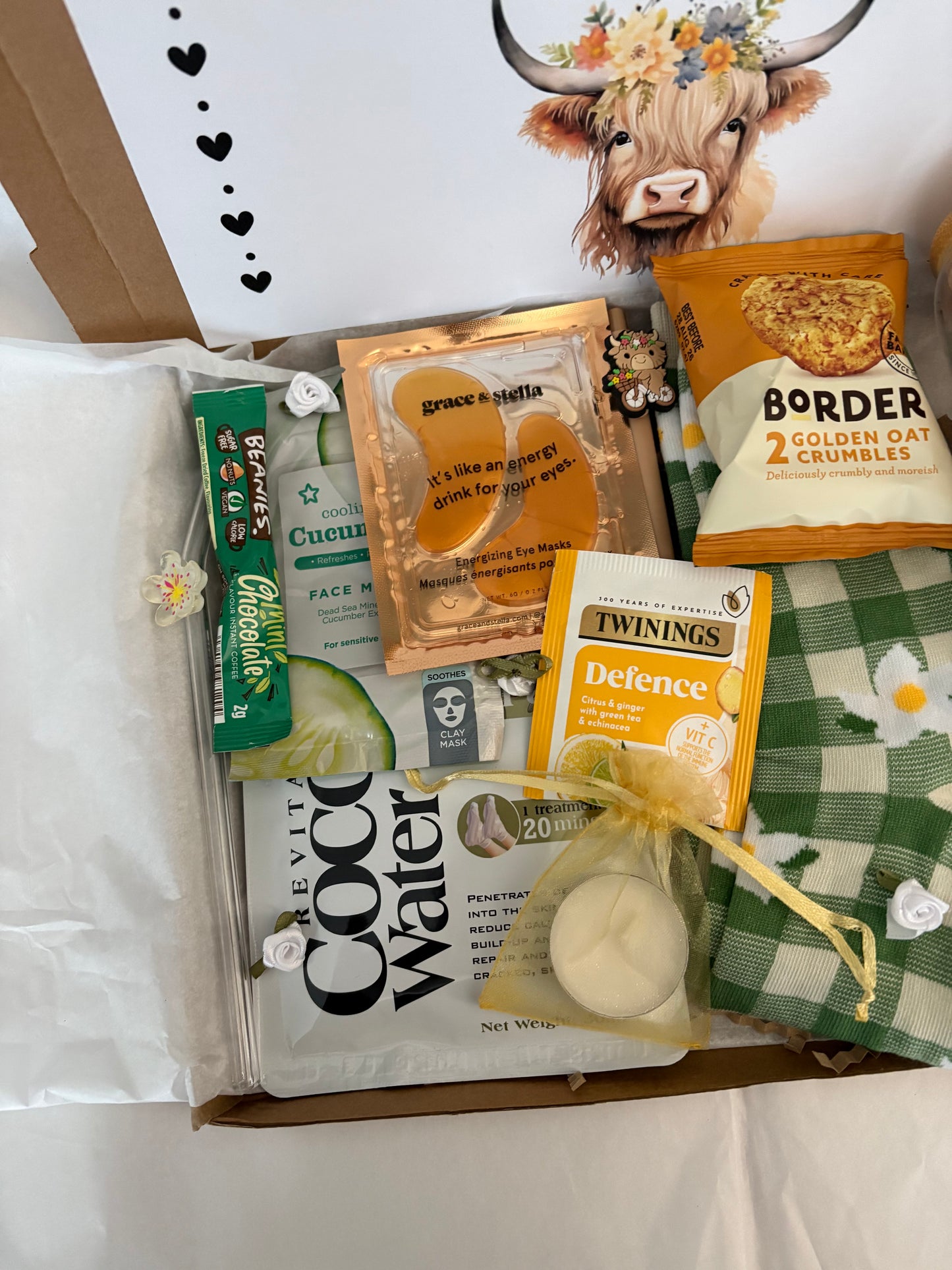 Highland Cow Hamper With Glass
