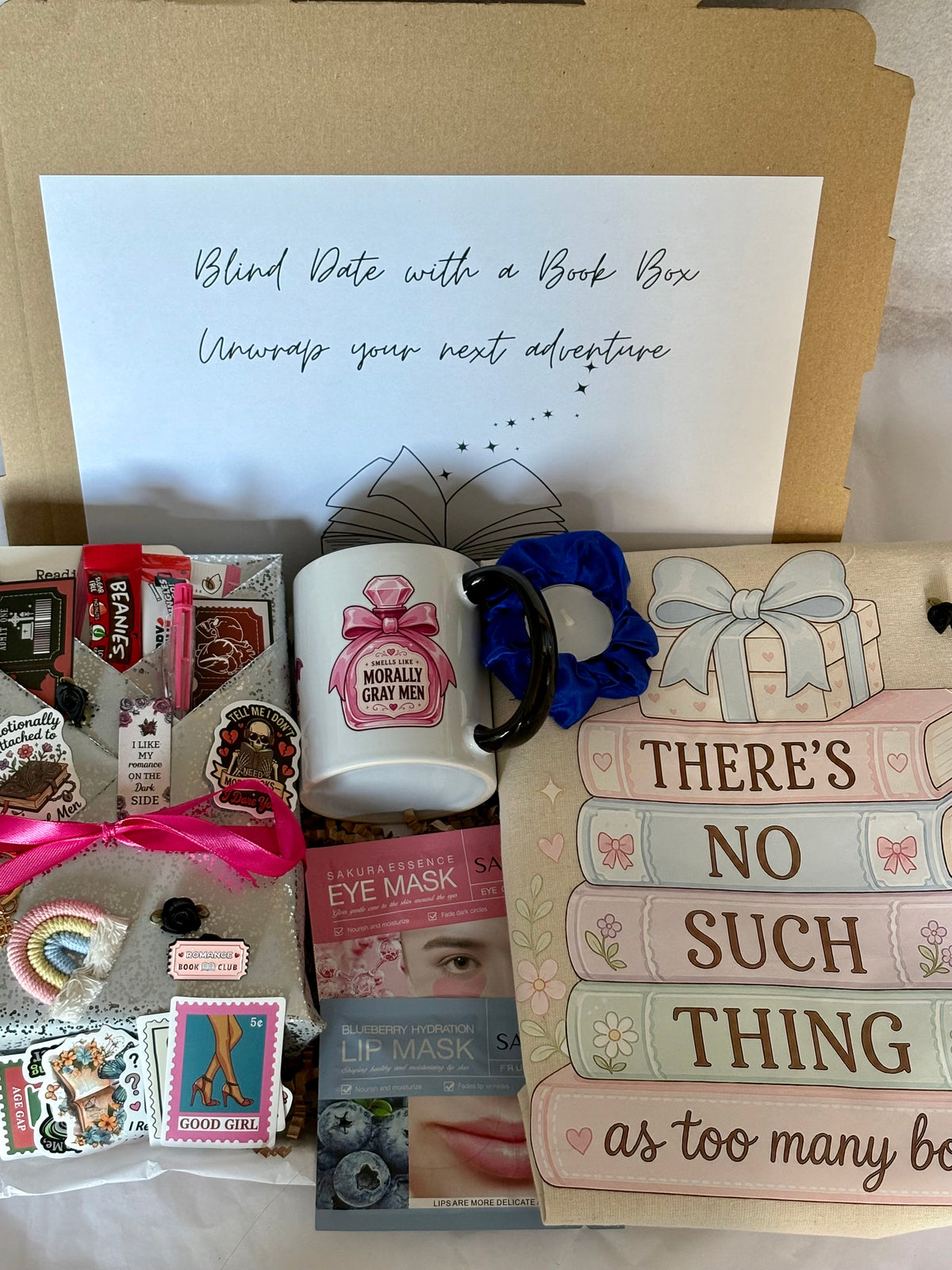 Blind Date Book Box With Bookish Tote And Cup