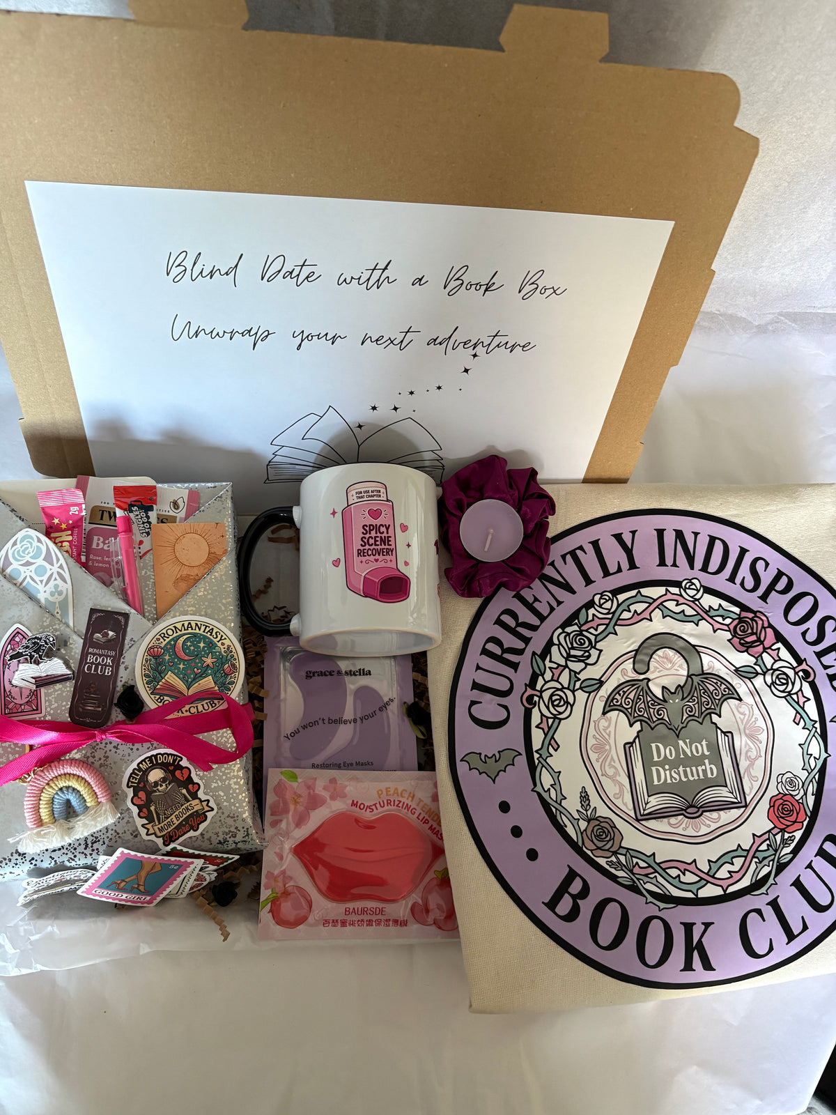 Blind Date Book Box With Bookish Tote And Cup